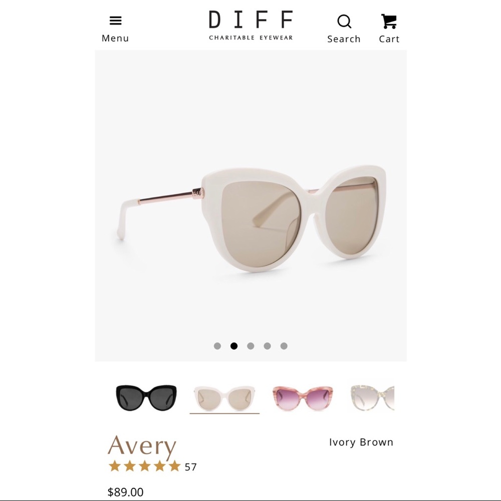 Diff Eyewear White/Ivory Avery Sunglasses